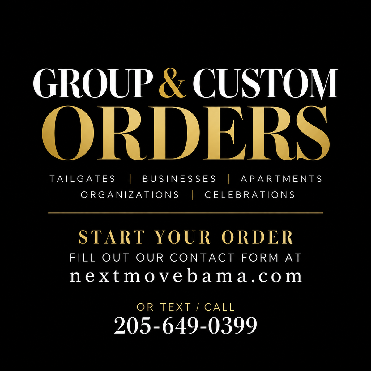Group & Custom Orders